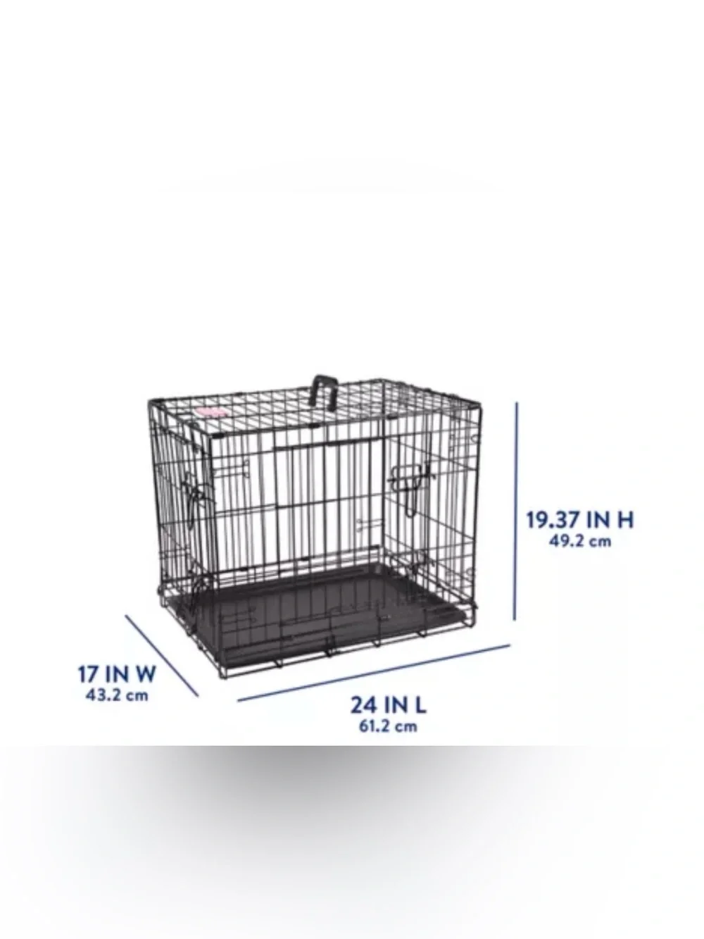 Top Paw® Double Door Folding Wire Dog Crate w/ Divider Panel - Leak Prook Tray;